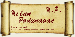 Milun Podunavac vizit kartica